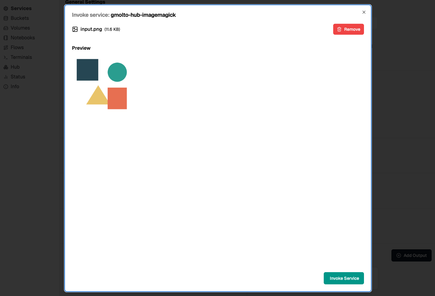 Synchronous invocation view in the OSCAR Dashboard
