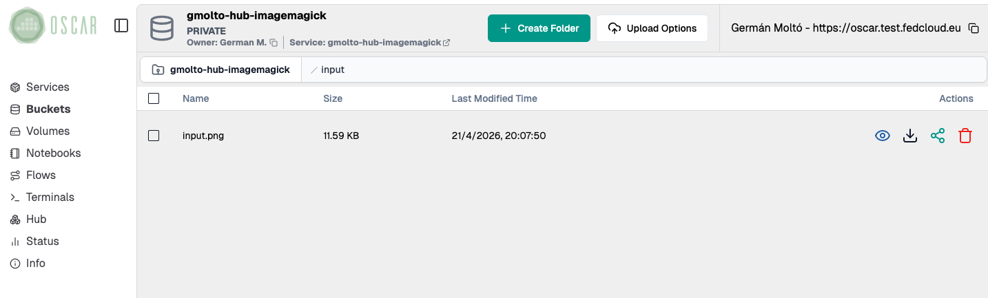 Uploading files to the input bucket
