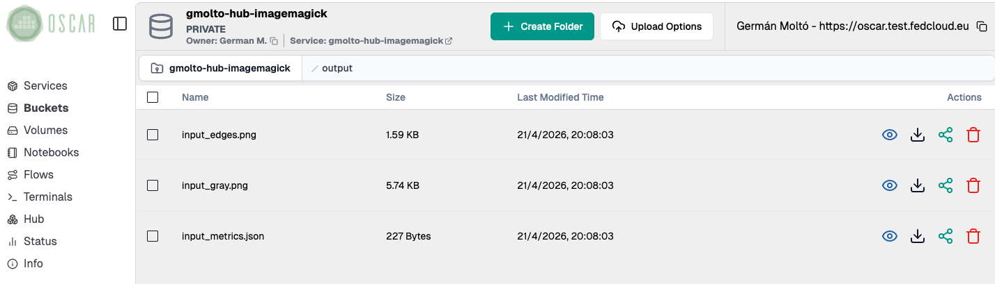 List of the generated output files
