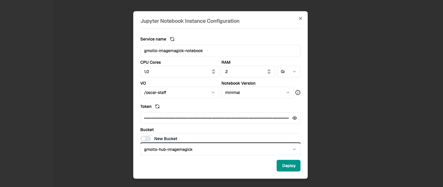 Dashboard Notebook Mount Bucket