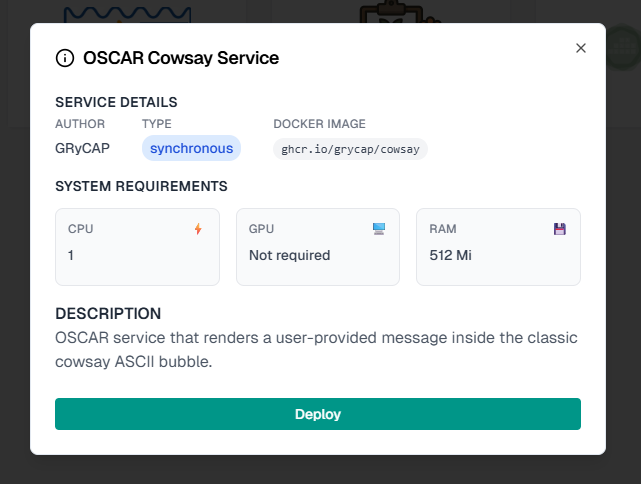 oscar hub cowsay info