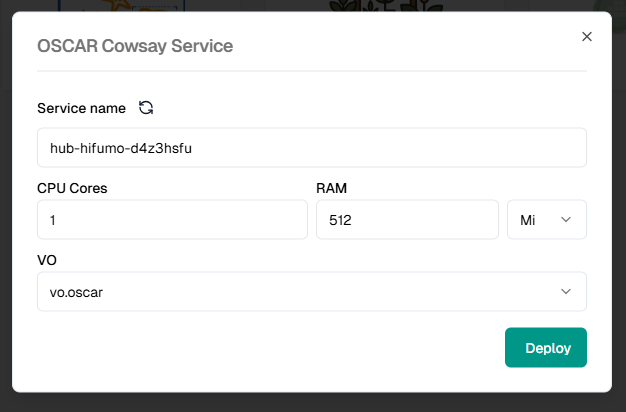 oscar hub cowsay config