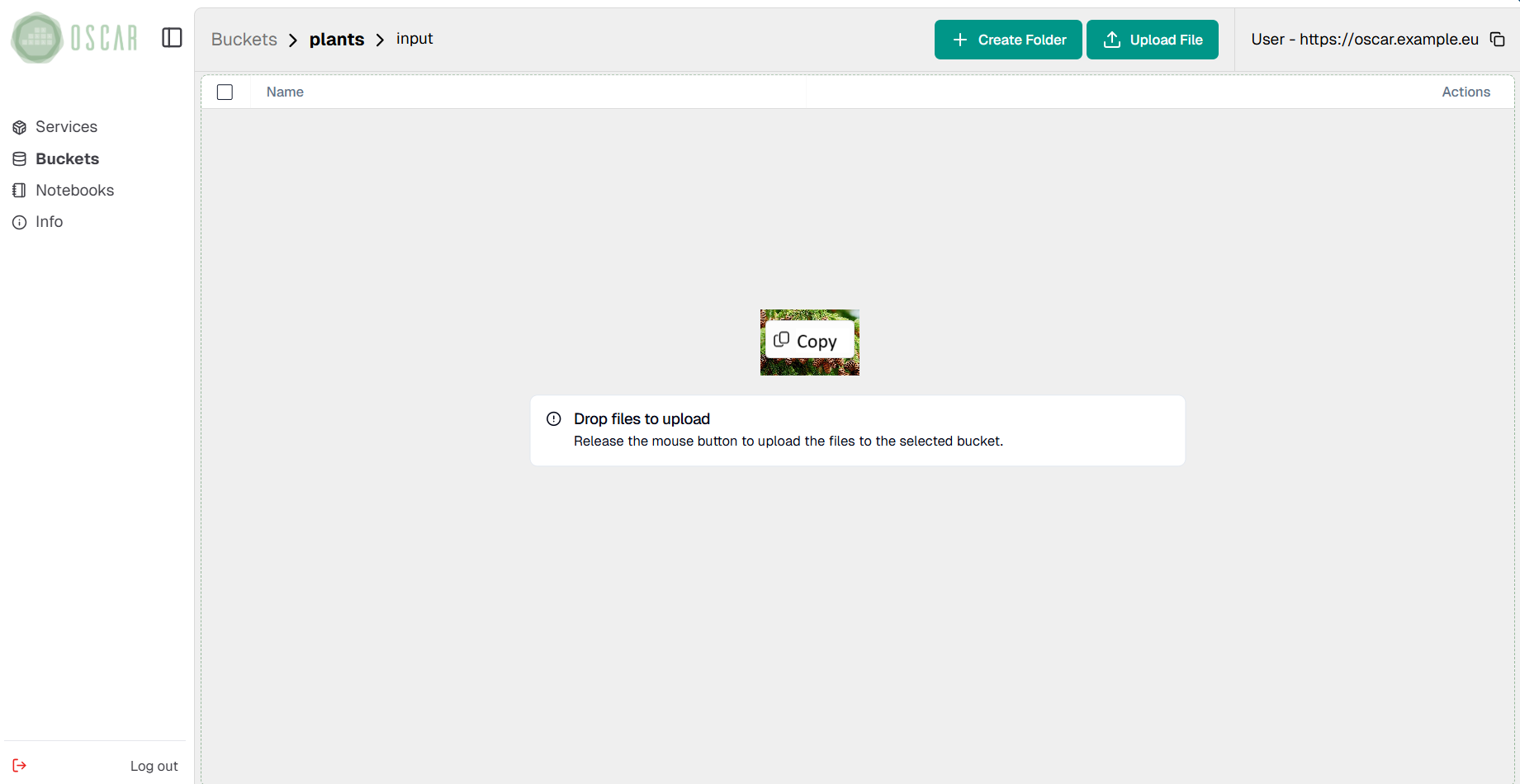 upload input file
