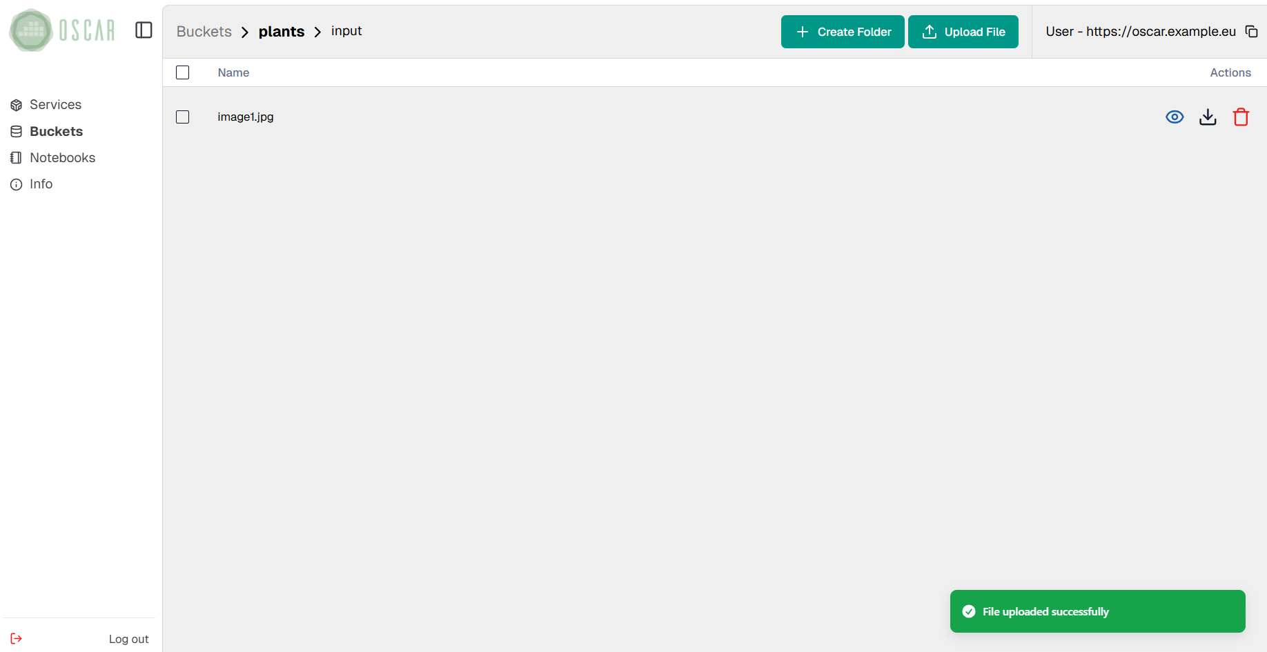 input file uploaded